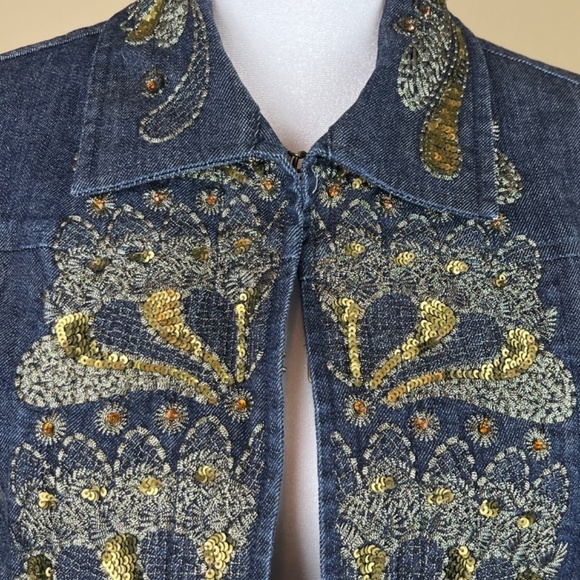 Chico’s Denim collared jacket - Picture 2 of 10